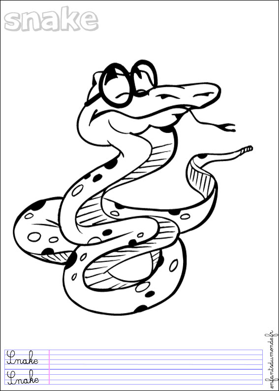 coloriage serpent 1